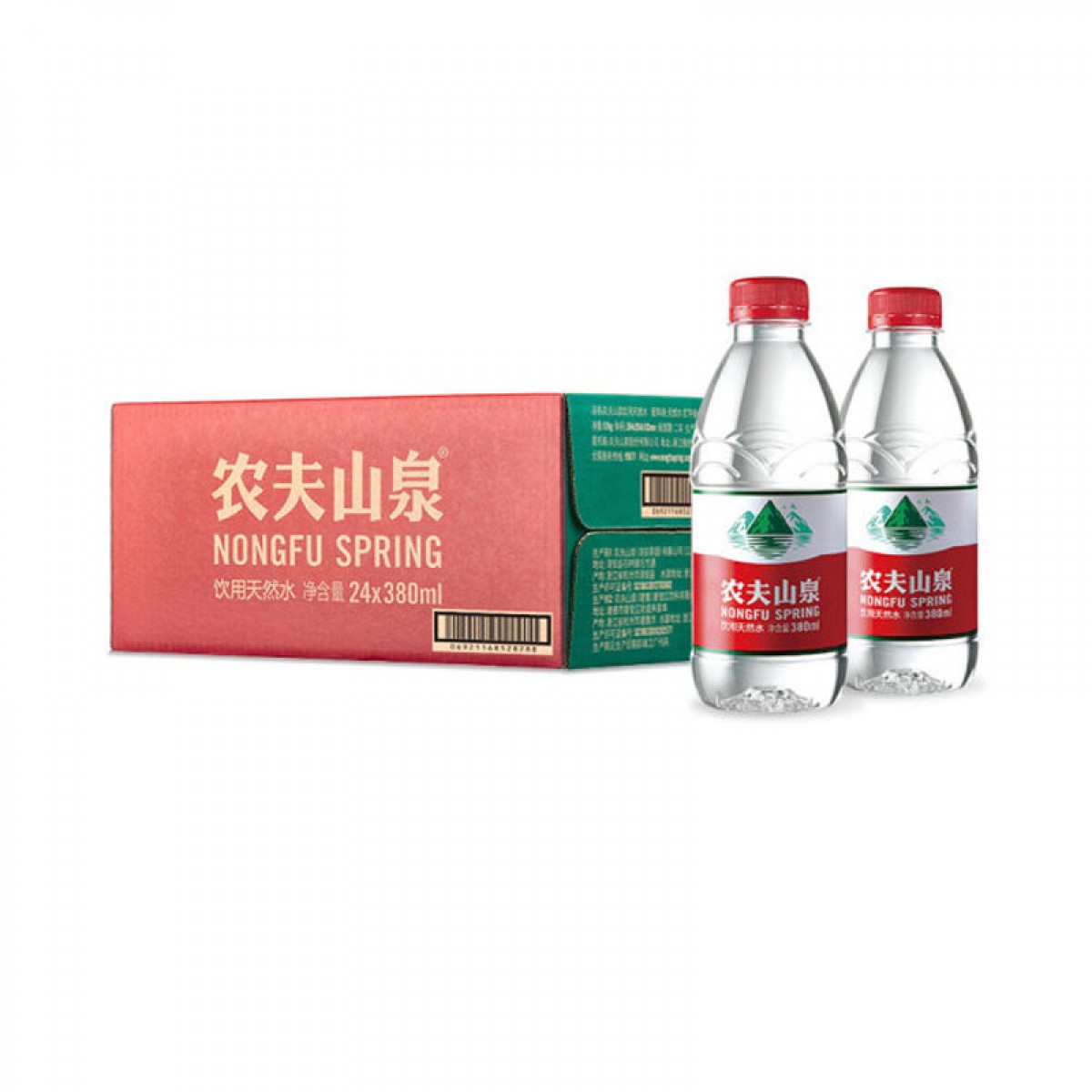 农夫山泉 饮用天然水 瓶装 380mlX24瓶 整箱