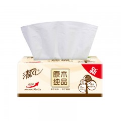 清风 (APP) 抽纸 原木纯品 2层150抽纸巾4包 (小规格)（新老包装交替发货）