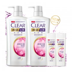 清扬(CLEAR)去屑洗发水套装 多效水润型720gx2送多效水润100gx2(新老包装随机发)