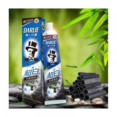 黑人（DARLIE）超白美白牙膏 亮白清新有效防蛀（竹炭深洁190g）（新老包装随机发放）