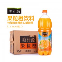 可口可乐（Coca-Cola） 美汁源果汁 果粒橙橙汁 果肉饮料 火锅搭档饮料橙汁饮料 夏季饮品 果粒橙 1.25LX12瓶 整箱装