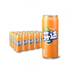 芬达 Fanta 橙味 汽水 碳酸饮料 330mlX24罐 整箱装 摩登罐