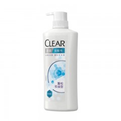 清扬(CLEAR) 女生去屑洗发水 弱酸性 蓬松控油型 500g （5.5小蓝瓶）