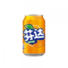 可口可乐公司出品 芬达 Fanta 橙味 汽水 碳酸饮料 330mlX24罐 整箱装