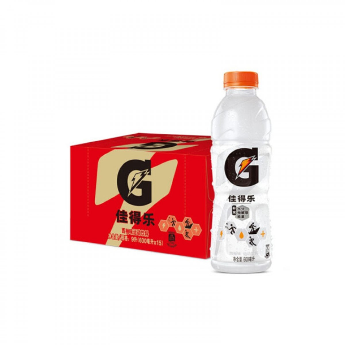 佳得乐 GATORADE 西柚味 功能运动饮料 跑步健身 百事出品  600mlX15瓶 整箱装