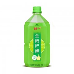 统一 金桔 柠檬茶 柠檬风味饮料 1LX8瓶 大瓶装 整箱