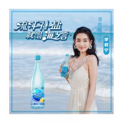 统一 海之言 柠檬口味 地中海 海盐柠檬果味饮料 500mlX15瓶箱 整箱装