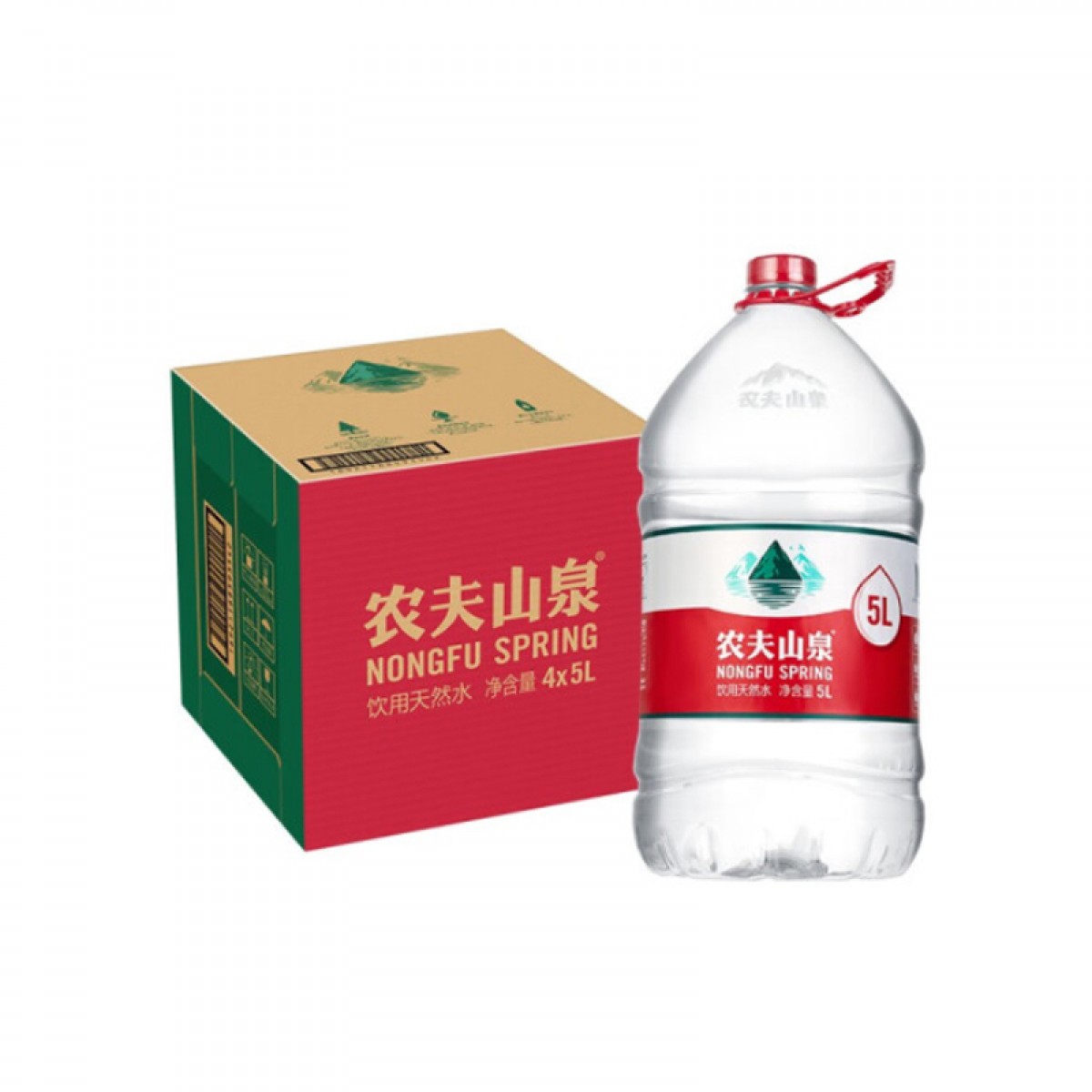 农夫山泉 饮用天然水 透明装 5LX4桶 整箱